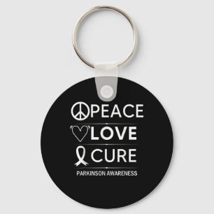Porte-clés Parkinsons Maladie Sensibilisation Paix Amour Cure
