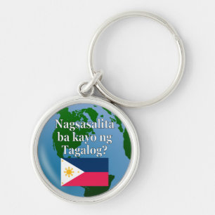 Porte-clés Parlez-vous le tagalog ? en tagalog. Drapeau et gl