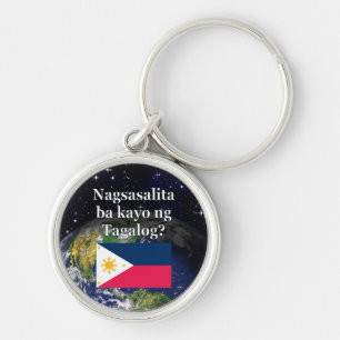 Porte-clés Parlez-vous le tagalog ? en tagalog. Drapeau et Te