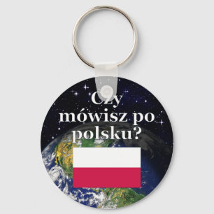 Porte-clés Parlez-vous polonais ? dans le polonais. Drapeau