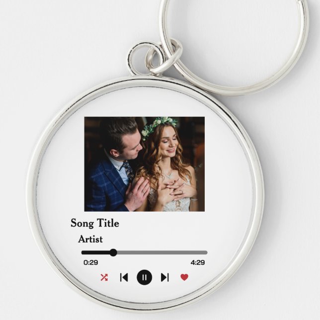 Porte-clés Paroles Personnalisées De Chanson Photo Pour Le Co (Devant)