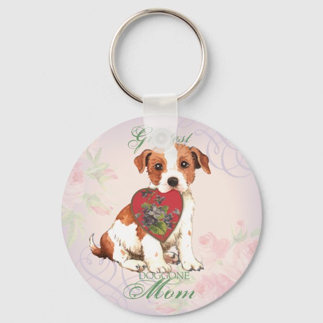 Porte-clés Parson Russell Terrier Heart Mom (Recto)