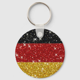 Porte-clés Parties scintillant Allemagne Drapeau avec étincel