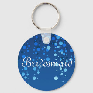 Porte-clés Parties scintillant Bleue Épouse personnalisée