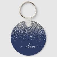 Parties scintillant bleue Silver Navy Girl Monogra
