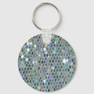 Porte-clés Parties scintillant brillante en argent brillant