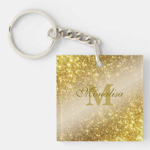 Porte-clés Parties scintillant d'or personnalisée Fourre-tout