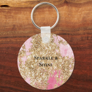 Porte-clés Parties scintillant d'or rose fille
