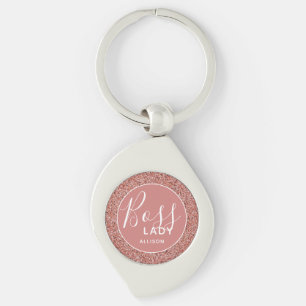Porte-clés Parties scintillant d'or rose rose de la mère pers