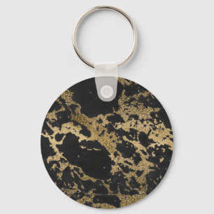 Porte-clés Parties scintillant dorée moderne Marbre noir