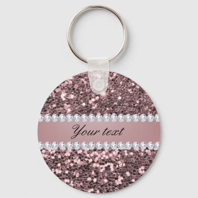 Porte-clés Parties scintillant et diamants Gold Faux Rose ten (Recto)