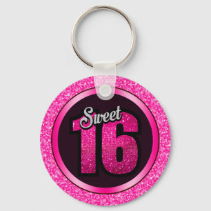 Porte-clés Parties scintillant Gris Et Rose