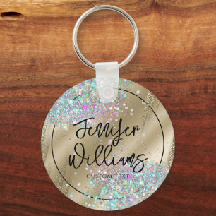 Porte-clés Parties scintillant Holographique moderne Foil Fau