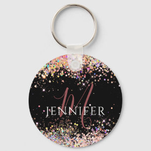 Porte-clés Parties scintillant Holographique moderne Monogram