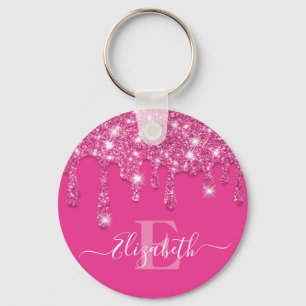 Porte-clés Parties scintillant moderne Hot Rose Drives Monogr