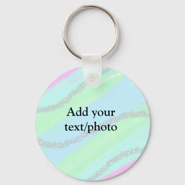 Porte-clés Parties scintillant rose bleu vert étincelant past (Recto)