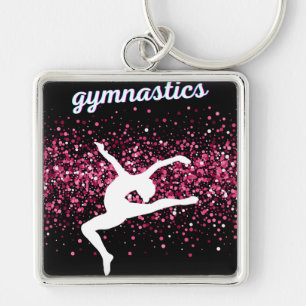 Porte-clés Parties scintillant rose bonde de la gymnastique