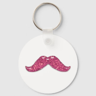 Porte-clés Parties scintillant rose moustache brillante