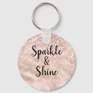 Porte-clés Parties scintillant rose pâle  
