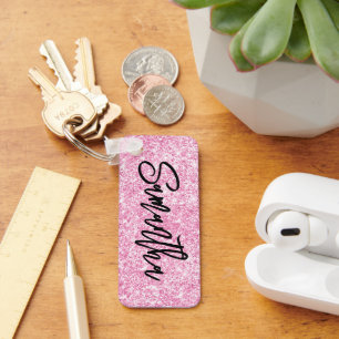 Porte-clés Parties scintillant rose pâle et luxueuse