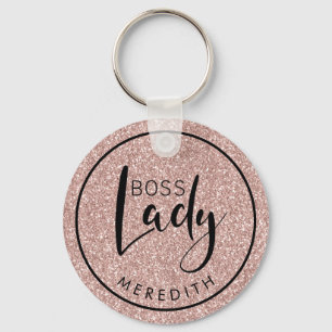 Porte-clés Parties scintillant rose pâle et tendance Boss Lad