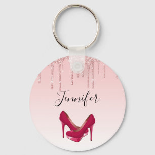 Porte-clés Parties scintillant roses modernes et talons hauts