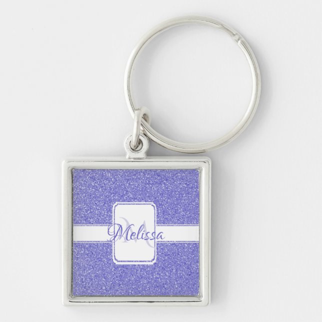 Porte-clés Parties scintillant violet Porte - clé personnalis (Devant)