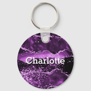 Porte-clés Parties scintillant violette rose agneau nom