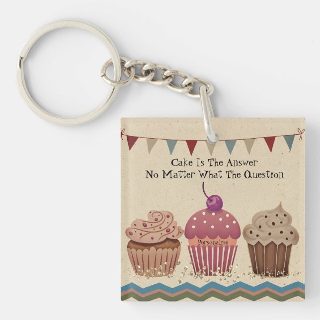 Porte-clés Party Cupcake Vintage style Bunte mignonne (Devant)