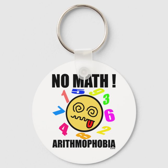 Porte-clés Pas de maths ! Arithmophobie (Recto)
