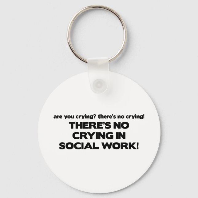 Porte-clés Pas de pleurs dans le travail social (Recto)