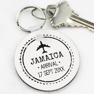 Porte-clés Passeport Timbre Jamaïque Destination Mariage Fave