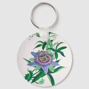 Porte-clés Passion Flower Botanical Art