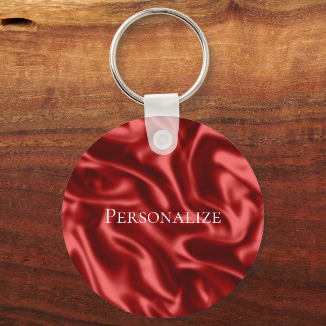 Porte-clés Passion Rouge Romantique Faux Satin (Recto)