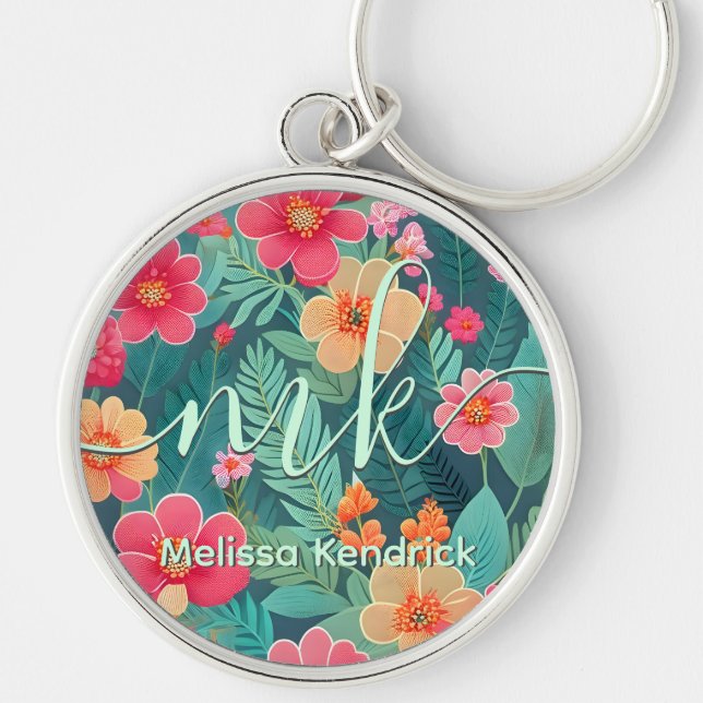 Porte-clés Pastel Buttercup Oriental Broderie Florale Art (Devant)