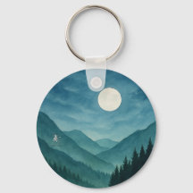 Pastel Moon sur Starry Mountain Night