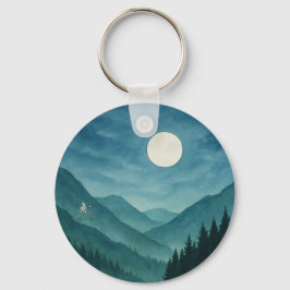 Porte-clés Pastel Moon sur Starry Mountain Night