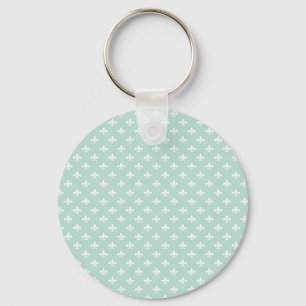 Porte-clés Pastel Vert Menthe Lignes Verticales Chic Géométri