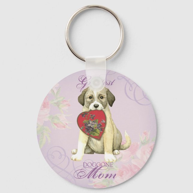 Porte-clés Pasteur anatolien Chien Coeur de Chien Maman (Recto)