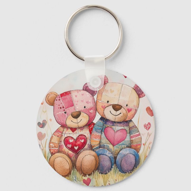 Porte-clés Patchwork Bears Valentine (Recto)