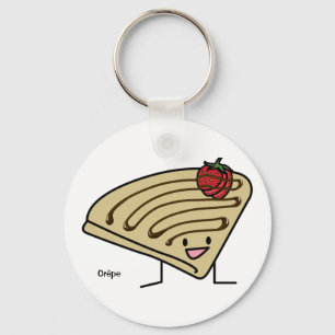Porte-clés Pâte crêpe Fraise chocolat dessert français