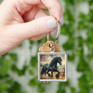 Porte-clés Pâte de Cheval Frésilien Noir clôtures rustiques