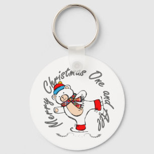 Porte-clés Patinage sur glace Ours polaire Noël