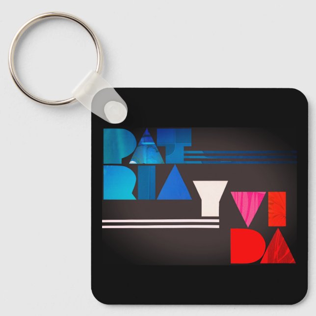 Porte-clés Patria y Vida Bleu Noir Rouge (Recto)
