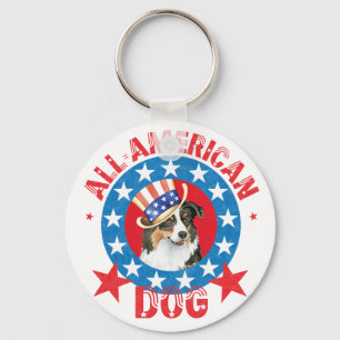 Porte-clés Patriotic Australian Shepherd