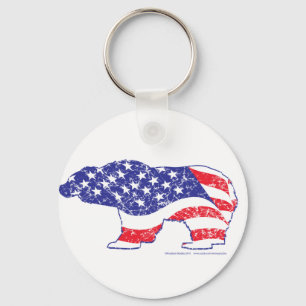 Porte-clés Patriotic-Grizzly-distress