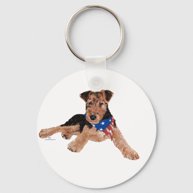 Porte-clés Patriotic Terrier Puppy (Recto)