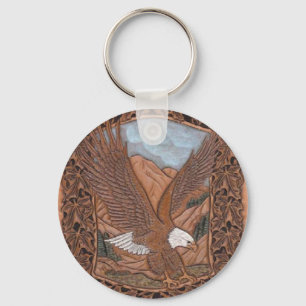 Porte-clés Patriotic Western country tooled leather Eagle