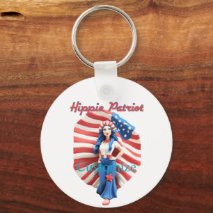 Porte-clés Patriotique hippie fille Thunder_Cove