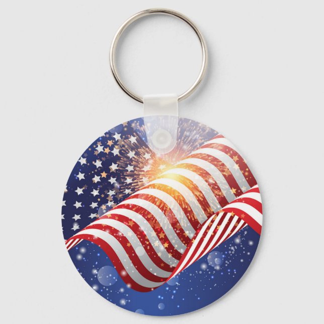 Porte-clés Patriotique Juillet 4 Porte - clé (Recto)